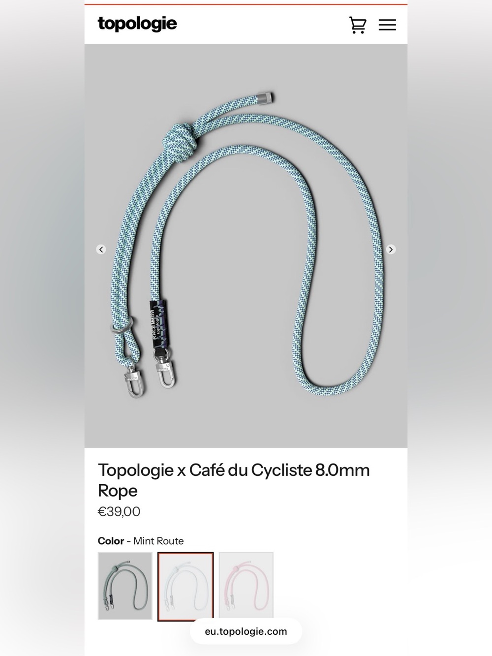 Topologie x Café du Cycliste 8mm Rope - Mint Route